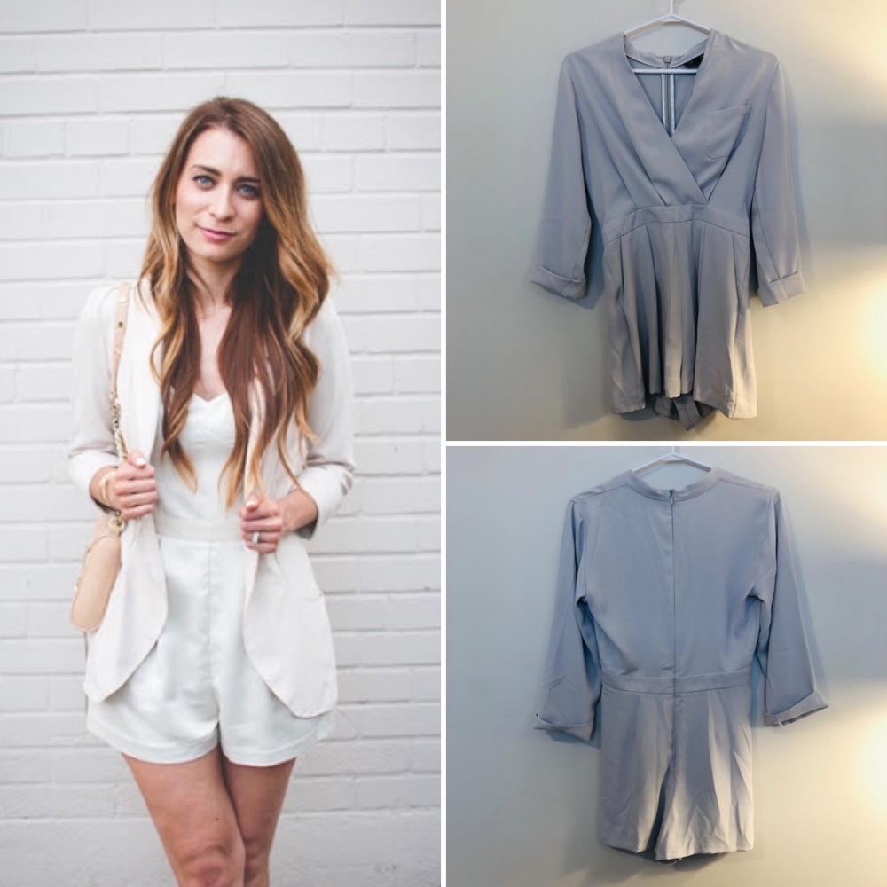 Topshop Satin Grey Romper